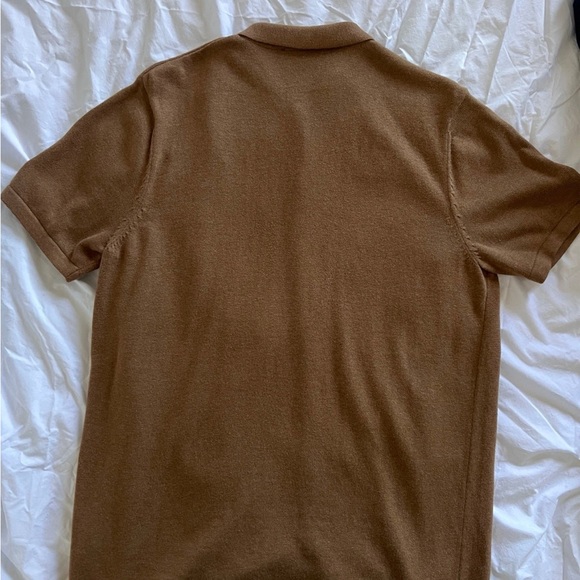 Knit polo by Paul James UK (caramel color) - Picture 3 of 13